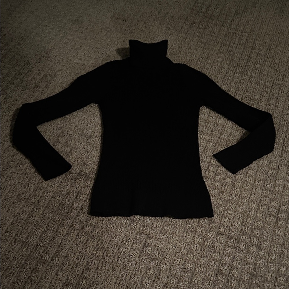 Cable & Gauge Classic Black Turtleneck Sweater